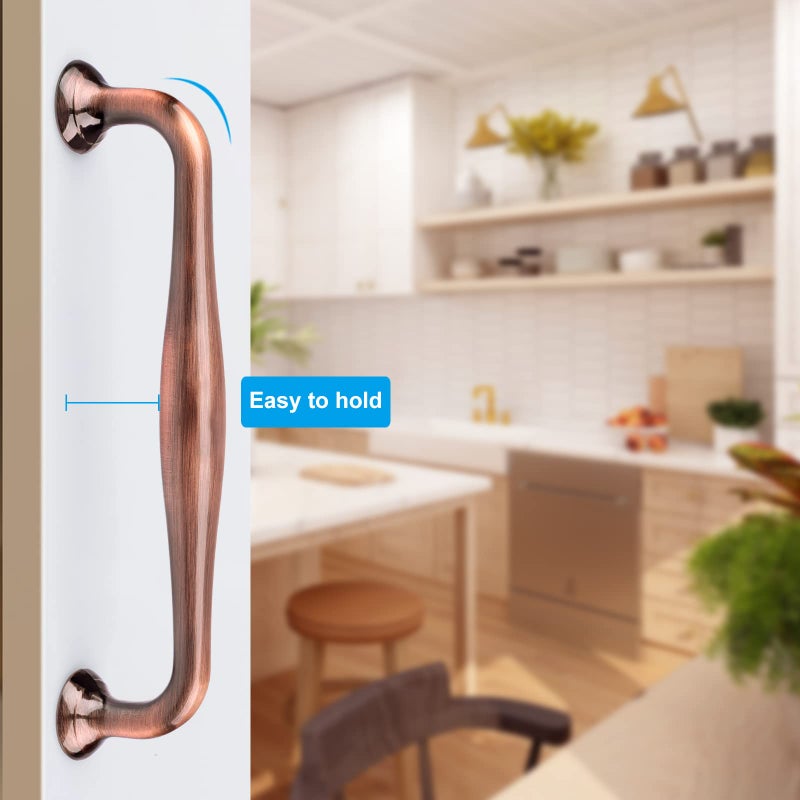 WEAVERBIRD 6 Pack Cabinet Handles Red Copper 5" Hardware Pull Handles, Antique Dresser Drawer Pulls Furniture Drawer Pulls - Image 3